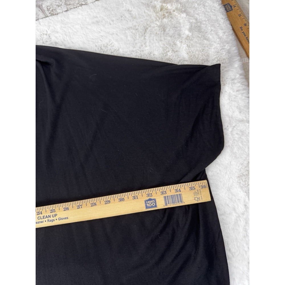 Susan Graver Weekend Black Flowy Open Front Cardigan Topper Pockets Size XL - Picture 7 of 12